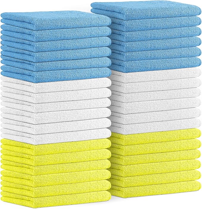 Avalon Towels Microfiber Cleaning Cloths Size 16" x 16", Highly Absorbent by AvalonTowels