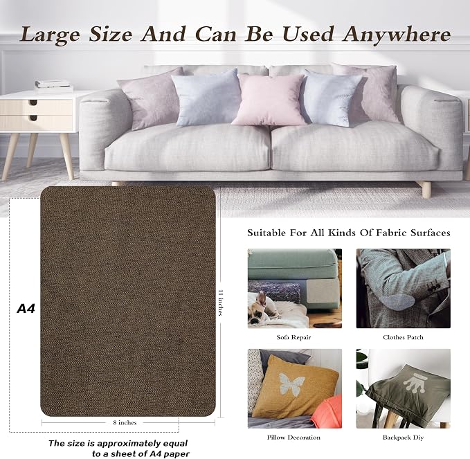 Fine Linen Repair Patches, Self-Adhesive Linen Fabric Patches, 8X11 inch Extra - Image 4
