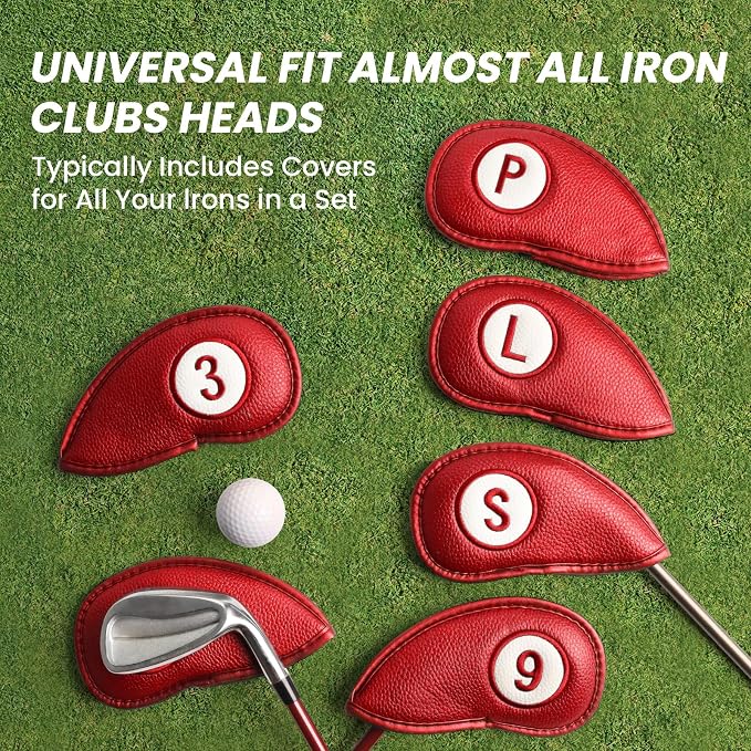 FINGER TEN Golf Club Covers for Irons Magnetic Value 11 Pack, Synthetic Leather - Image 6