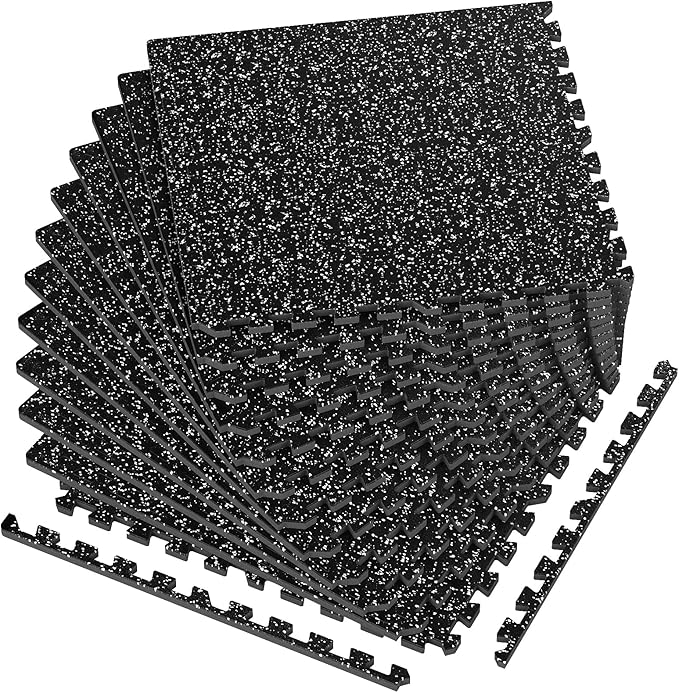 1/2in Thick 48 Sq Ft Rubber Top High Density EVA Foam Exercise Gym Mats by Holymuss