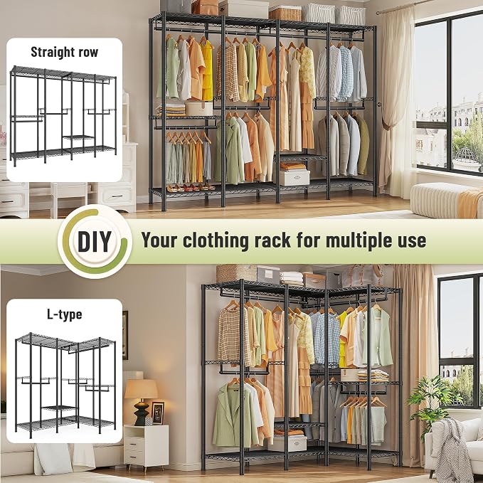 Raybee Heavy Duty Clothes Rack for Hanging Clothes, Clothing Rack - Image 2