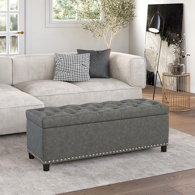 BELLEZE 47" Storage Ottoman, Storage Bench - Image 10