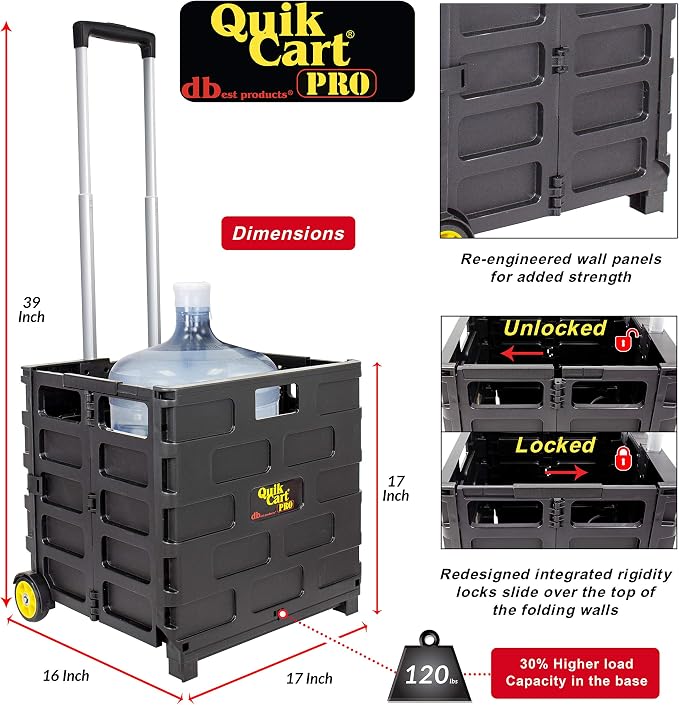 dbest products Quik Cart Pro Wheeled Rolling Crate Teacher Utility - Image 2