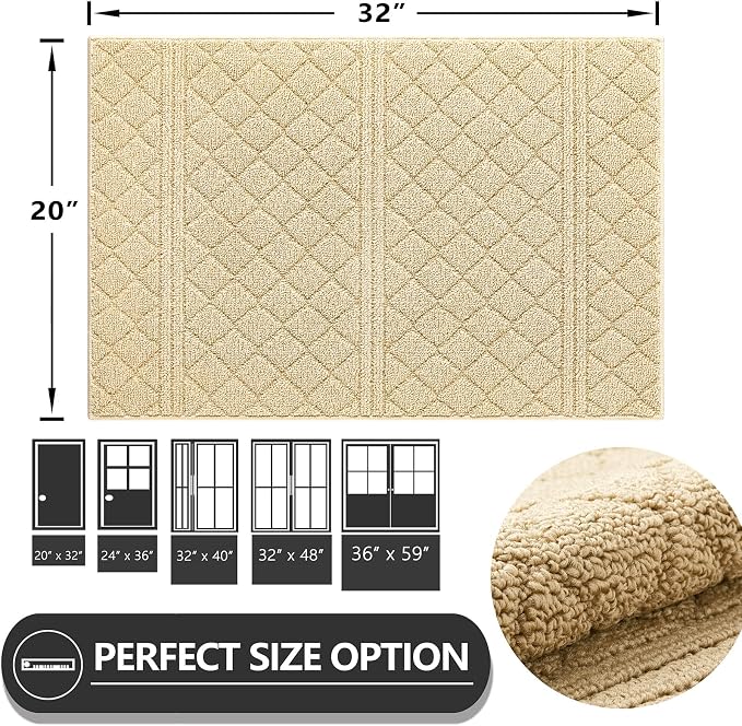 REFETONE Indoor Doormat, Front Back Door Mat 20"x32" Absorbent Rubber Backing - Image 2