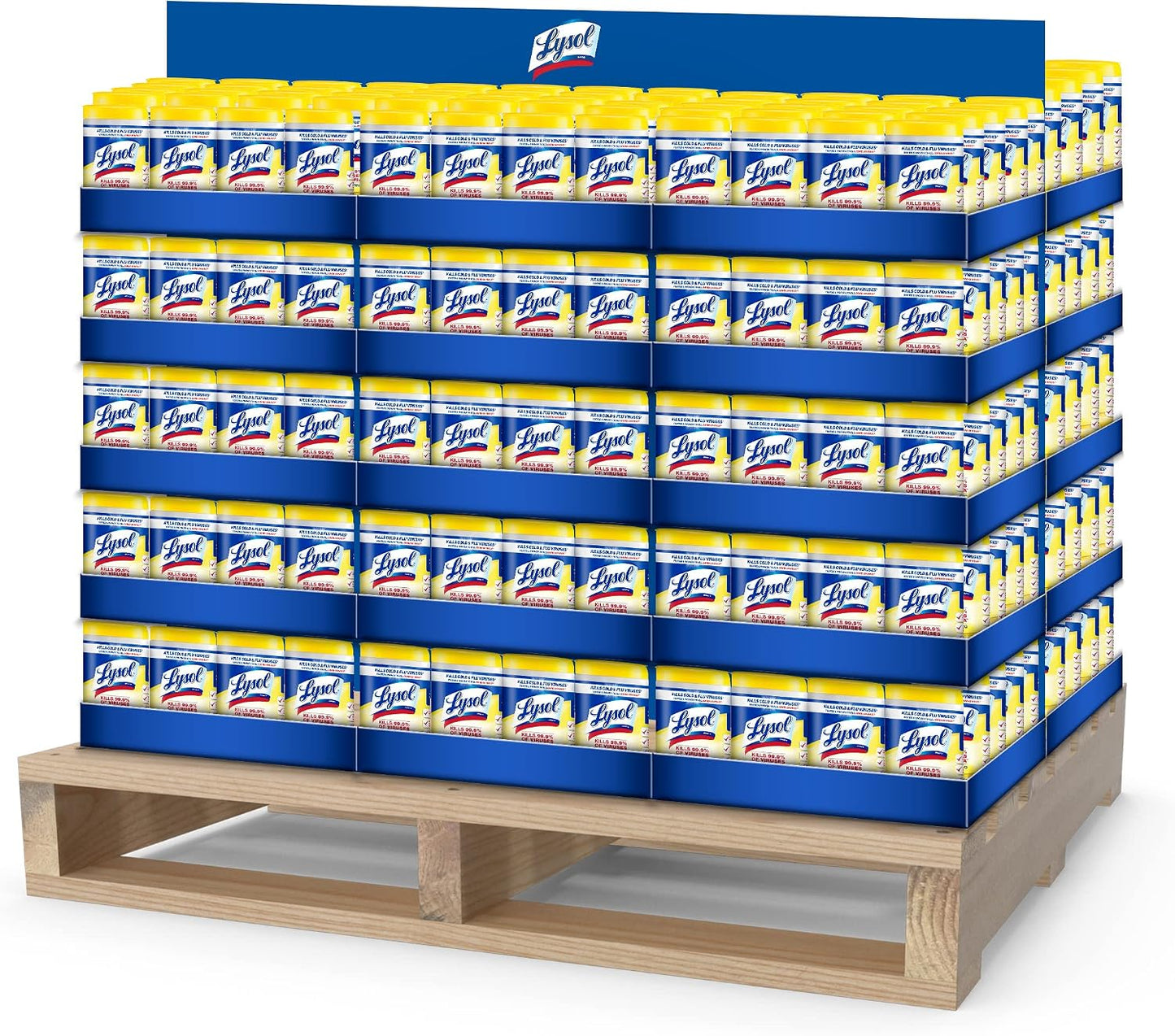 Lysol Disinfectant Wipes, Multi-Surface Cleaning Wipes, For Disinfecting and Cleaning, Lemon and Lime Blossom, (1 Pallet of 75 Packs, 450 Count Total)