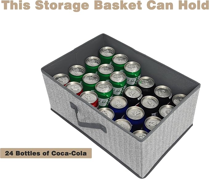 Storage Baskets, 15.7 Inch Woven Fabric Bins, Storage Cubes - Image 5