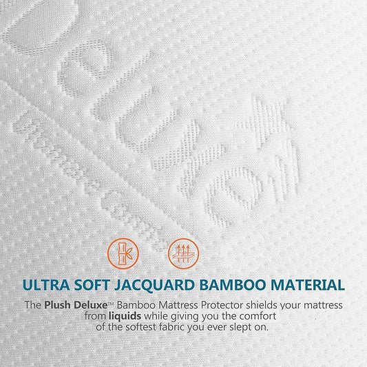 PlushDeluxe Premium Bamboo Mattress Protector – King Size, Waterproof, & Ultra - Image 2