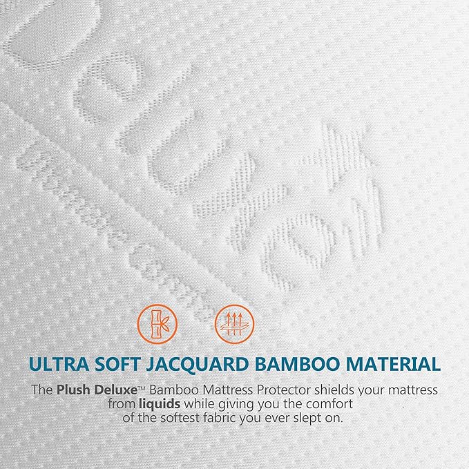 PlushDeluxe Premium Bamboo Mattress Protector – Full Size, Waterproof, & Ultra - Image 2