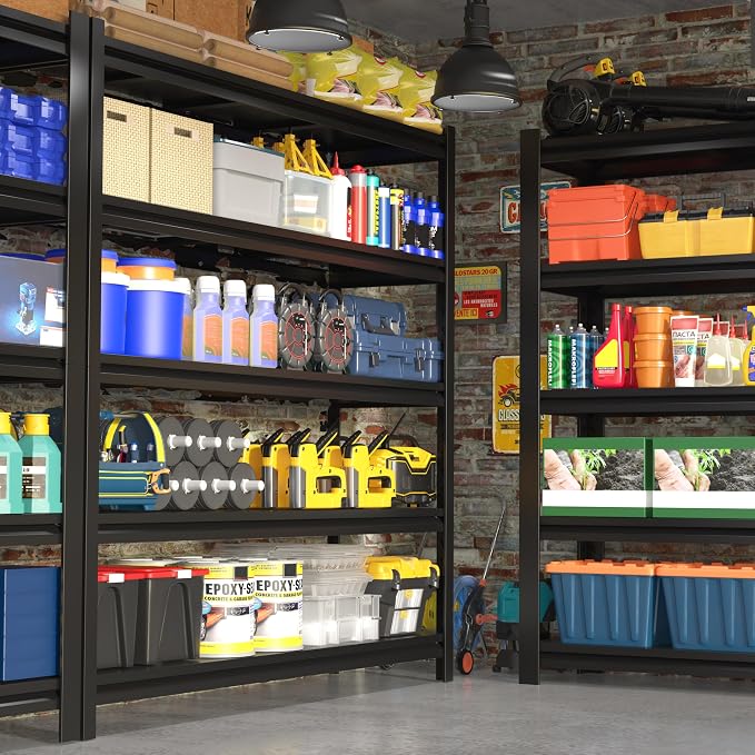 84“H Garage Shelving Heavy Duty Storage Shelves 3000 LBS Adjustable 5 Tier - Image 2