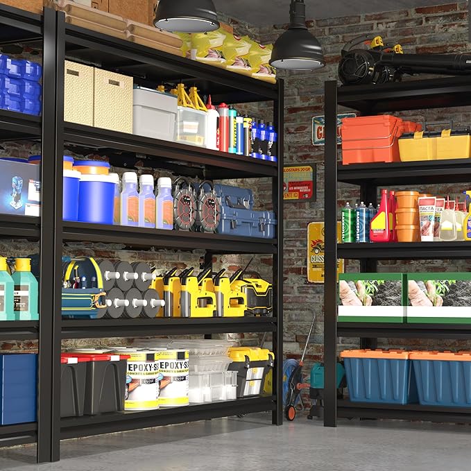 84“H Garage Shelving Heavy Duty Storage Shelves 3000 LBS Adjustable 5 Tier - Image 2