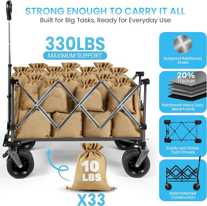 36" Collapsible Wagon Cart - Image 2