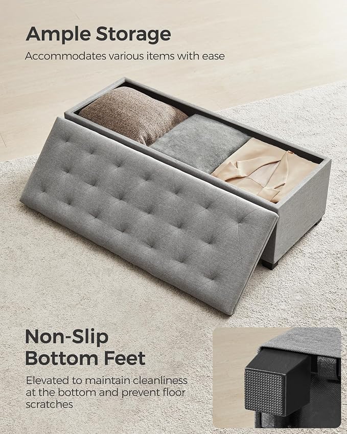 SONGMICS Storage Ottoman Bench, Foot Rest - Image 8