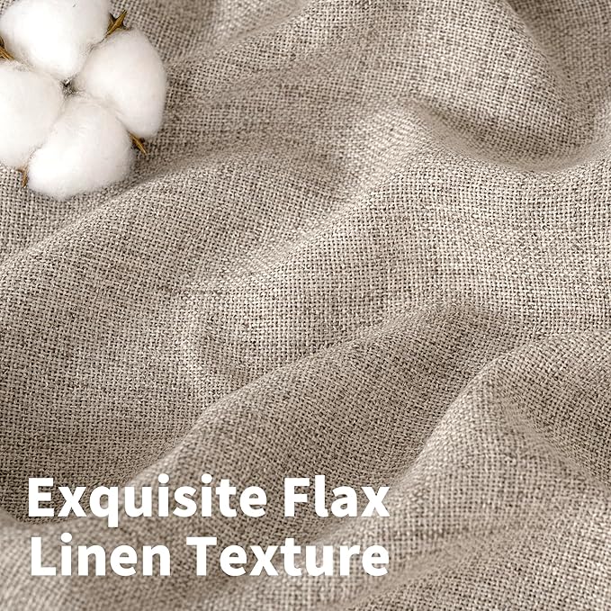 YoungsTex Dark Oatmeal Linen Curtains 102 Inch Length - Image 4
