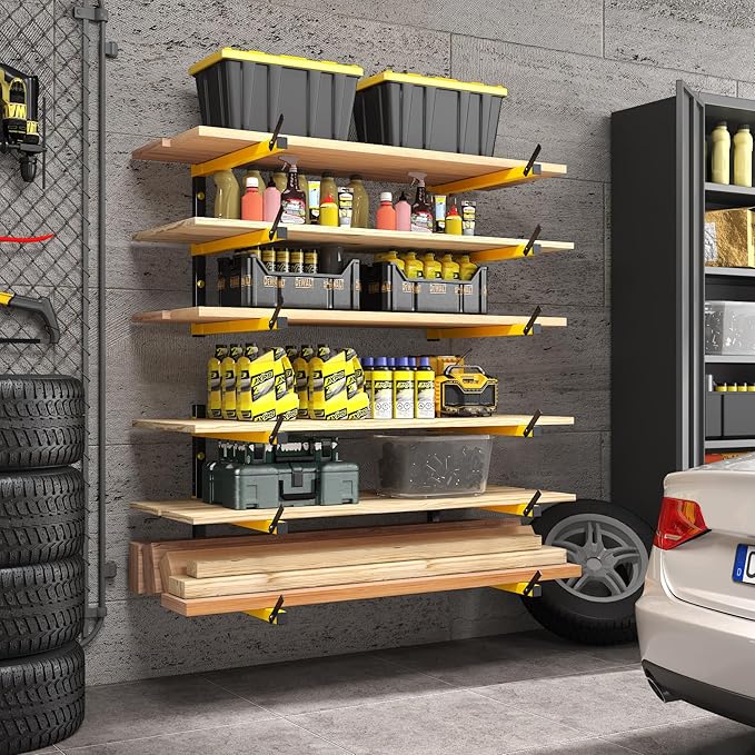 GREENER Lumber Storage Rack Folding Wood Storage Racks Wall-Mounted Metal Racks - Image 6