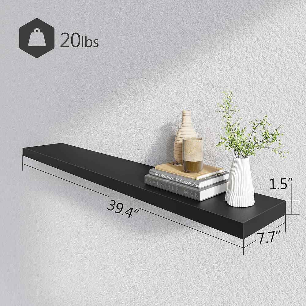 BAMEOS Floating Shelves,40 x 8 Floating Wall Shelves – Extra-Wide Display She...
