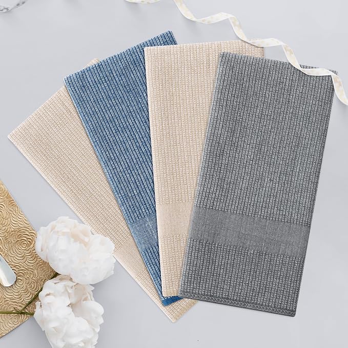 Homaxy Premium Kitchen Towels, Large Cotton Kitchen Hand Towels, Flat and Terry - Image 7