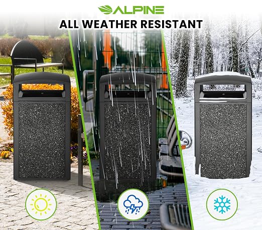 Alpine Outdoor Commercial Trash Can - Image 3