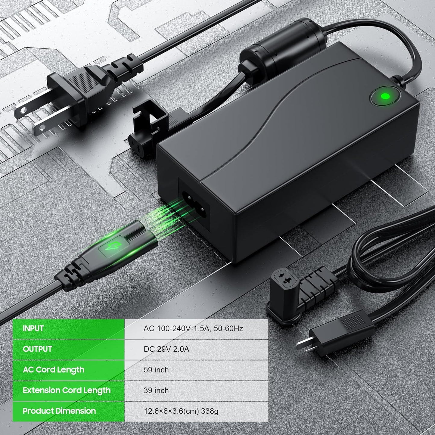 Universal Electric Couch Power Recliner Adapter 29V 2A Power Supply Transformer,Replacement Cl2902-A Power Cord for Recliner Lift Chair Plugs Reclining Sofa Charger,AC/DC Switching Cable,Fit Lazy Boy