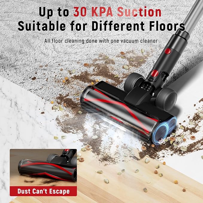 Cordless Vacuum Cleaner, 30Kpa Home Stick Vacuum, Smart Display & 1.5L Dust Cup - Image 3
