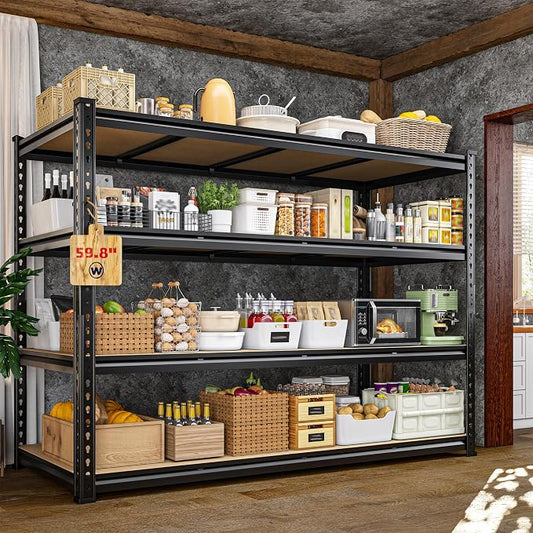59.8"W Metal Shelving 59.8"H Storage Shelves 2200LBS Garage Shelving Adjustable by Durayloly