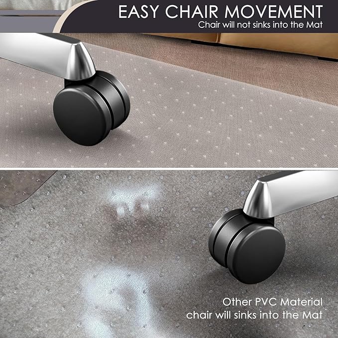 Kuyal Office Chair Mat for Carpet, 40x48 Clear Heavy Duty Computer Chair Mat - Image 3