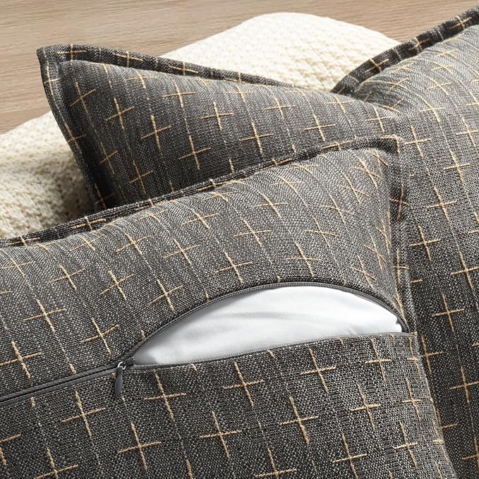 ZWJD Pillow Covers 18x18 Set of 2 Soft Polyester Textured Pillow Covers - Image 3
