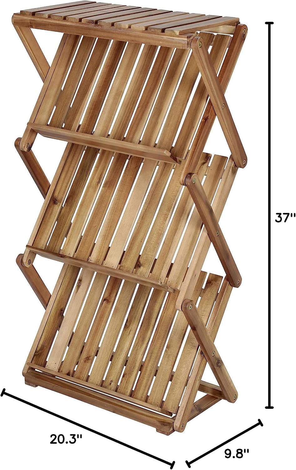 Captain Stag UP-2639 Storage Shelf, Wooden Rack, Shoe Rack, 3 Tiers, Entrance...