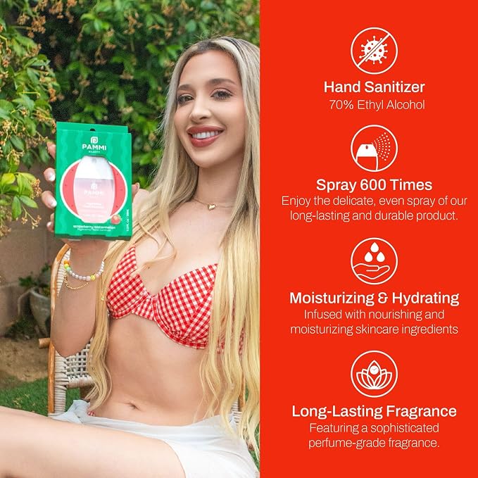 PAMMI Power Mist Hydrating Hand Sanitizer Spray, Portable Travel Size Pocket - Image 3