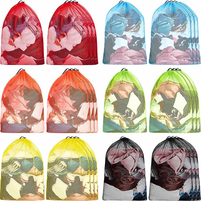 Berlune 24 Pcs Large Laundry Bag Colorful Extra Large Mesh Laundry Bag Bulk by Berlune