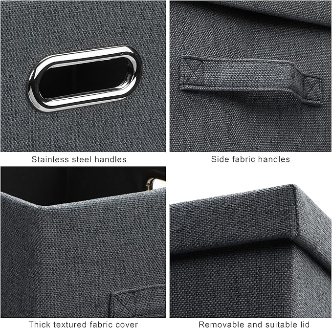 Medium 15" 21 Quart Collapsible Stackable Storage Bins - Image 7