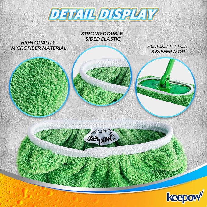 KEEPOW Reusable Microfiber Mop Pads - Image 5