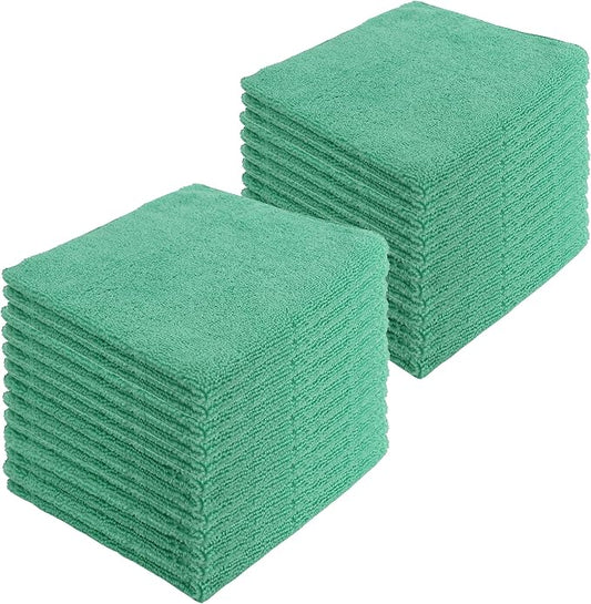 Microfiber Cleaning Cloths, 24 Pack, All-Purpose, Highly Absorbent, Washable by JDHomease