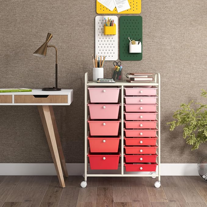 GOFLAME 15-Drawer Rolling Storage Cart, Utility Cart - Image 2
