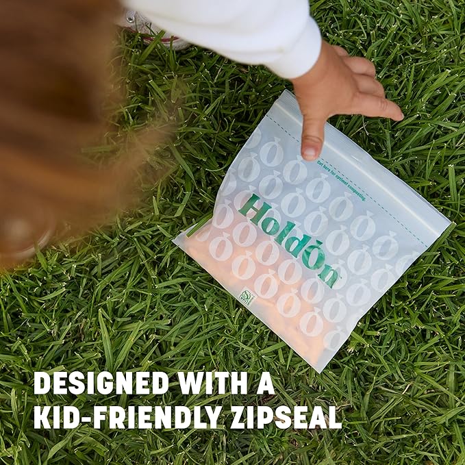 HoldOn Zipseal Sandwich Bags – Compostable, Food-Safe Zip Seal Food Storage Bags - Image 6