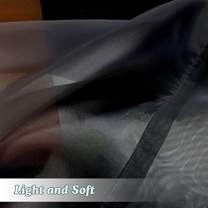 Chyhomenyc 2 Panels Solid Color Sheer Window Curtains 108 Inches Long, Elegant - Image 8