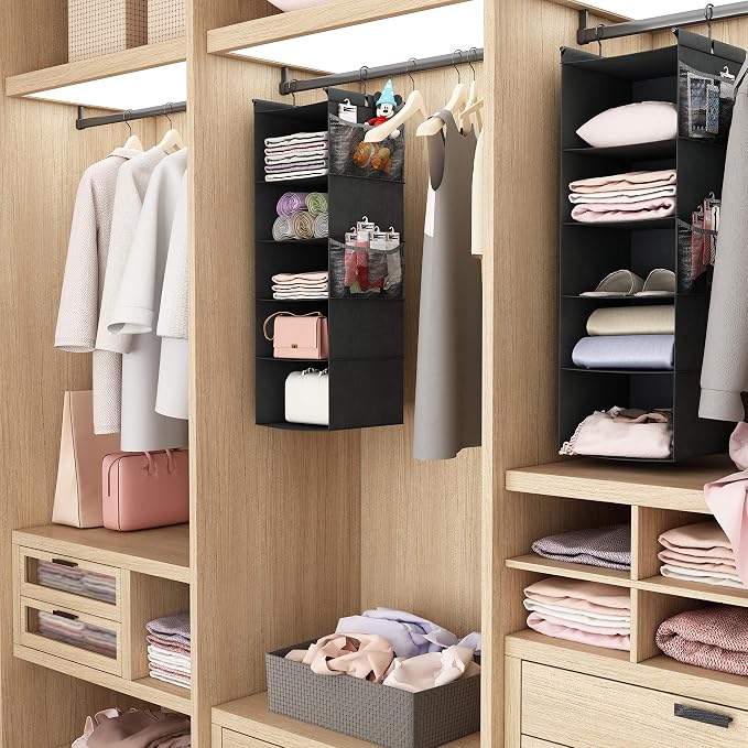 MAX Houser 5-Shelf Hanging Closet Organizer, Space Saver, Cloth Hanging Shelves - Image 7