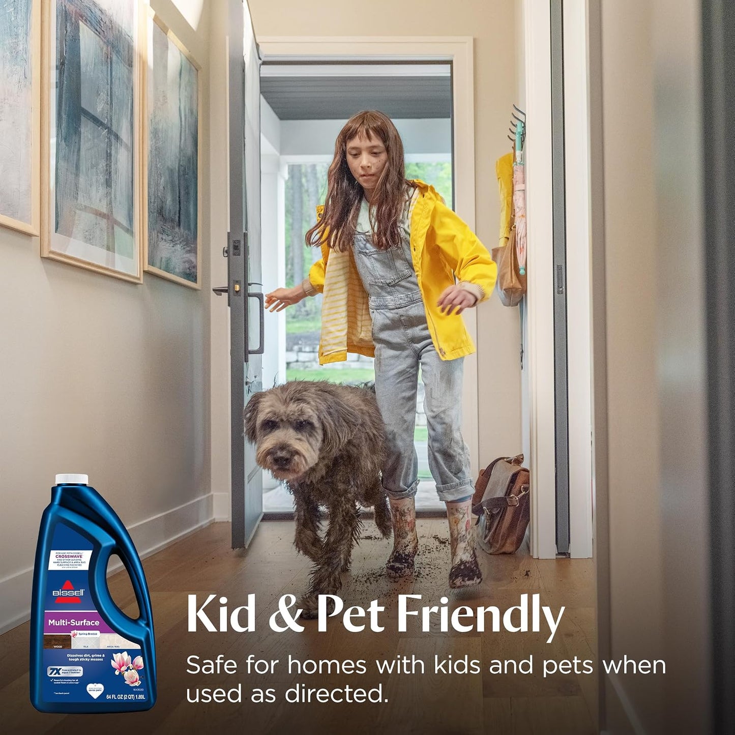 Bissell Multi-Surface Solution, For use in CrossWave and other leading hard surface and area rug cleaners, 64oz, Dissolves dirt, grime, and tough sticky messes