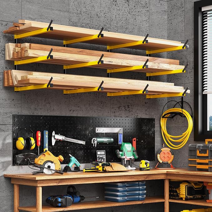 GREENER Lumber Storage Rack Folding Wood Storage Racks Wall-Mounted Metal Racks - Image 7