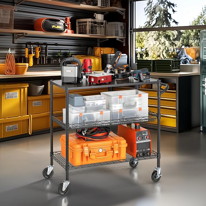 Finnhomy 3 Tier Heavy Duty Commercial Grade Utility Cart - Image 5