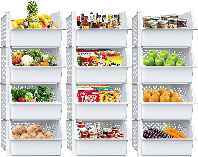 TidyFriend Plastic Stackable Storage Bins by Skywin