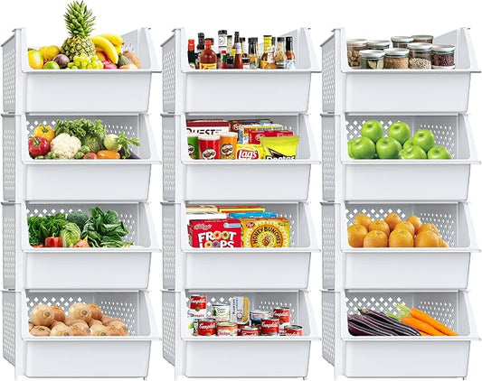 TidyFriend Plastic Stackable Storage Bins by Skywin