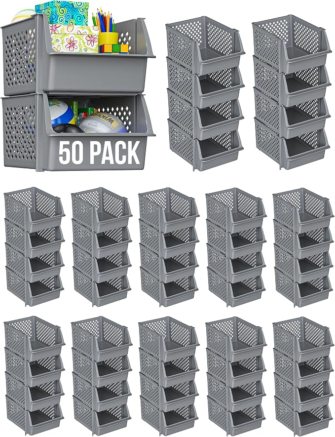 Skywin Plastic Stackable Storage Bins by Skywin