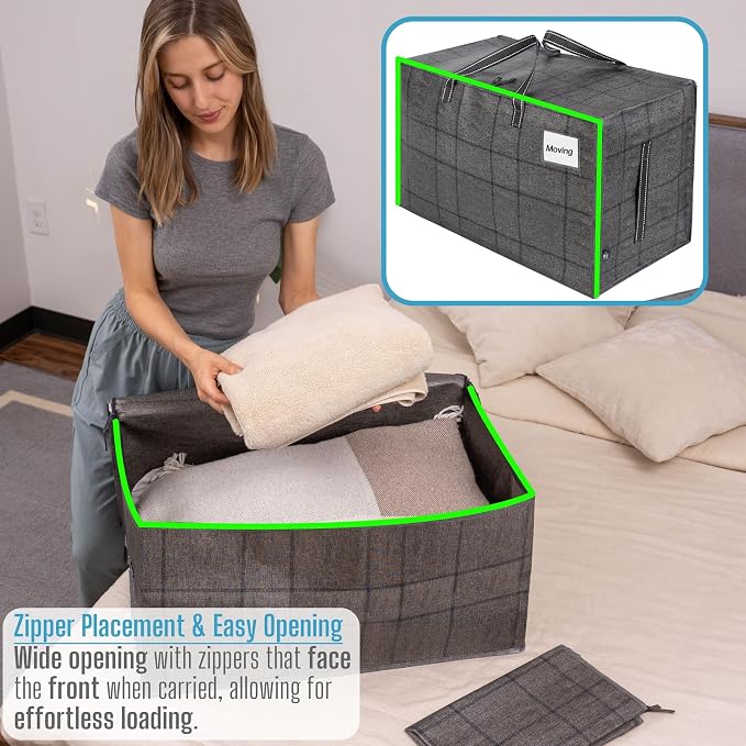 VENO 10 Pack Moving and Storage Bags, Heavy Duty, Alternative to Moving Boxes - Image 2