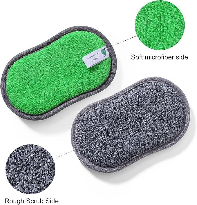 Multipurpose Sponges Kitchen, 6 Pack Reusable Non-Scratch Scrub Sponge - Image 4
