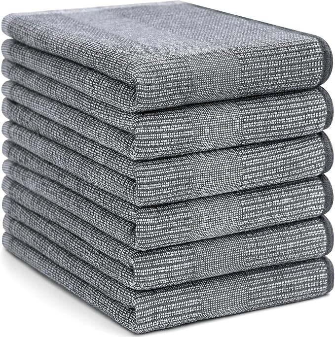 Homaxy Premium Kitchen Towels, Large Cotton Kitchen Hand Towels, Flat and Terry - Image 8