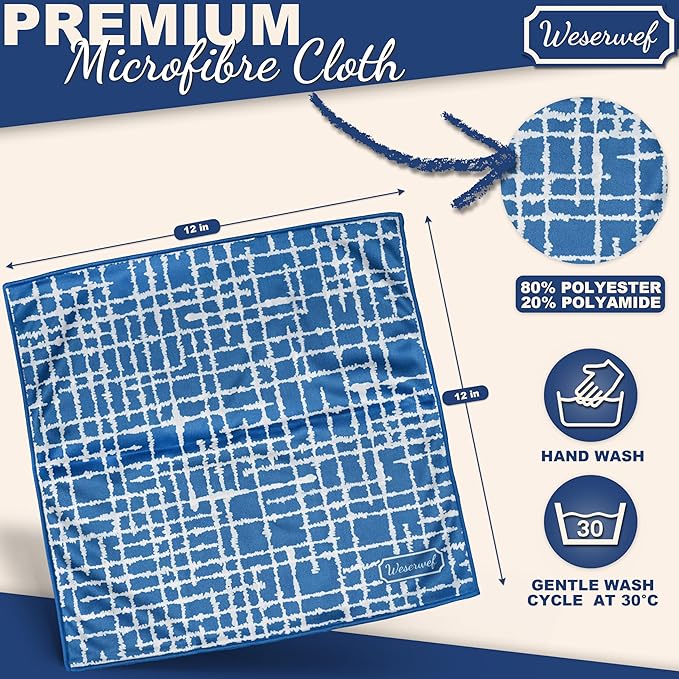 WESERWEF Design Microfiber Glasses Cleaning Cloth – Premium Cleaning Cloth - Image 2