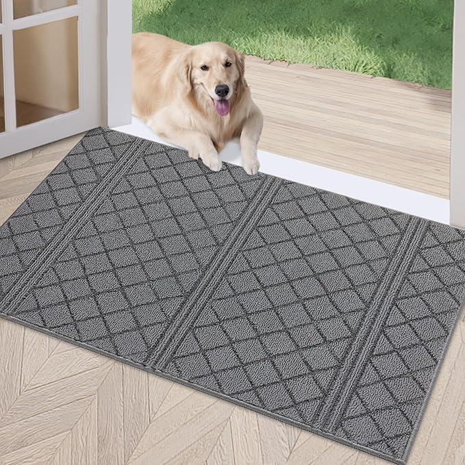 REFETONE Indoor Doormat, Front Back Door Mat 32"x40" Absorbent Rubber Backing by Refetone
