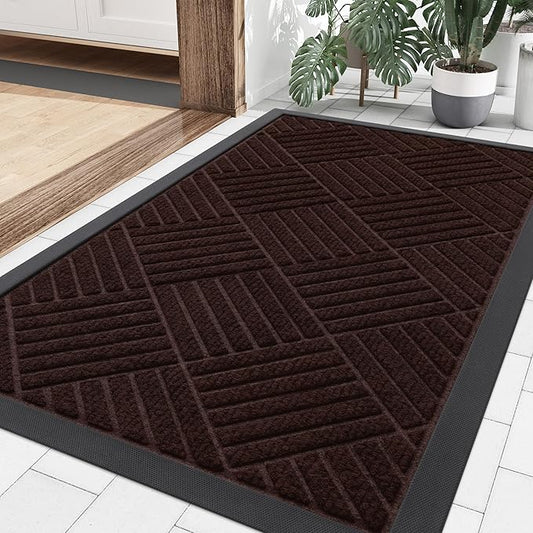 Smiry Front Door Mat Outside Entrance, Heavy Duty Outdoor Indoor Natural Rubber by Smiry