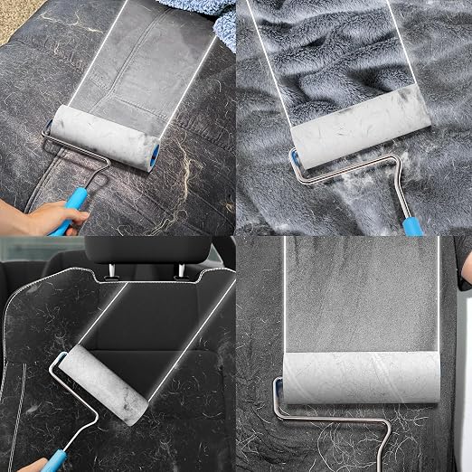 Large Surface Extra Sticky Lint Roller 6.3'', 444 Sheets Long Handle Pet Hair - Image 5