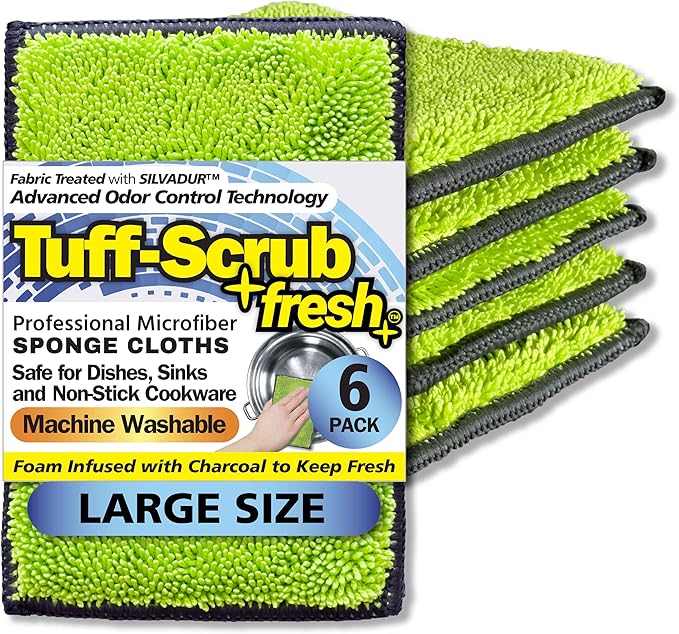 Fresh Tuff-Scrub, Microfiber, Non-Scratch, Dual-Sided, Machine Washable by Tuff-Scrub